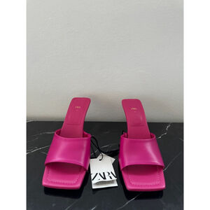 Zara Hot Pink Square Toe Pumps